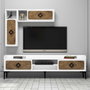 Hanah Home Mueble de TV Samba - Blanco y Nogal
